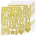 Gold glitter letter number stickers set DIY craft alphabet stickers for mailbox decoration - Gold