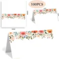 Watercolor floral place cards for wedding party, elegant table name cards, 100pcs. - 50 Sheets