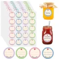 Autocollants d'étiquettes de pot rond adhésif avec lignes pour confiture maison et miel. - Lot de 1 Pièce