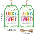 Étiquettes en papier de la Saint-Patrick avec ficelle de jute pour décoration de fête. - 50 étiquettes avec 10 cm de ficelle / Saint-Patrick