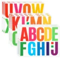 Stickers alphabet en PVC étanches colorés pour décoration de bricolage et apprentissage. - Lot de 9
