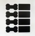 Autocollant forme os de chien noir, étiquette adhésive PVC pour boîtes de conserve et déco de maison - Forme d'os de chien / 7x3.8cm (8 Pièces/Paquet) / Ensemble combiné d'os