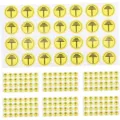 Pegatinas de identificación de puesta a tierra industrial amarillas impermeables - 15 Piezas/Paquete / Amarillo