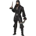 Men Halloween pirate costume set with shirt pants belt eye patch for party stage performance - M / Top And Bottom