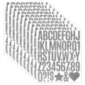Glitter silver alphabet and number sticker sheets for DIY crafts and scrapbooking decoration - Silver
