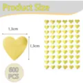 Autocollants coeur dores etiquettes adhesifs en feuille metallique pour enveloppes et loisirs - 10 Pièces/Paquet / Or