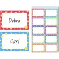 Ensemble d'autocollants d'étiquettes de nom à bordure étoile colorée pour fête d'école d'enfants 200p - 20 feuilles par paquet
