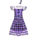Halloween purple black harlequin jester costume set for women stage performance cosplay dress - One Size / Purple Black