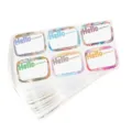 Autocollants de nom manuscrits aquarelle colorés pour écoliers, étiquettes personnalisables. - Autocollants d'étiquettes de nom colorées