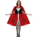 Plus Size Red Riding Hood Costume For Adult Women Halloween Cloak Dress Party Outfit - S / Set / Red