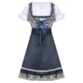 Traditional German Oktoberfest Dirndl dress with blue apron and blouse for women. - M / Dresses / As Shown