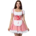 Joli costume de serveuse de bière Oktoberfest robe cosplay rouge et blanc pour femmes. - S / Robes / Rouge