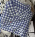 Chemise à manches longues à carreaux bleus et blancs pour costume de festival taille L - M / Top (Chemise Bleue)