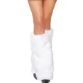 White furry leg warmers for women plush boot covers fluffy party costume cosplay accessories. - Leg Warmers Only / White