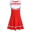 Costume de pom-pom girl rouge et blanc pour femme, parfait pour cosplay et spectacles. - Taille unique / Robes / Rouge