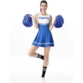Blue adult women cheerleader costume role play sexy cheerleader outfit for party event - One Size / Set (With Cheerleading Pom Poms) / Blue