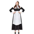 Femme Costume Colonial Pèlerin Robe Historique Pionnier Halloween Cosplay Fête Tenue - M / Ensemble