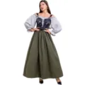 Mittelalter Retro Kostüm Kleid Ärmel Detail und Korsett Schnürung Nahaufnahme Ansicht. - S / Set