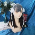 Velo de encaje blanco tocado de cosplay con flores y cintas para fiesta de Halloween. - Velo - estilo 4