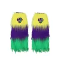 Faschings Fell Stulpen in Gelb, Lila und Gruen. Perfekt fuer Karneval und Kostuem Party. - Joker Modell B (45 cm)