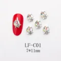 Nail art alloy rhinestone charms, shiny AB glass crystal 3D manicure decorations detail view. - Irregular Rhinestone (LF-C01) / 10 Pieces/Pack