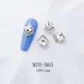 Japanischer Stil quadratisch Nagel Strass Silber Legierung transparenter Diamant DIY Anhänger - Zweilagiger Quadratischer Stil (B65) / 10er Pack