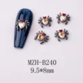 Dunkle gothische Spinnen-Nagelkunst-Anhänger mit Herz-Kristallen, 9.5x8mm Metall Zubehör. - Spinne (B240)