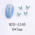 Blue butterfly nail art rhinestones charms for stunning manicure crystal diamond 6x7mm - A340 Style (MZH-A340) / 6x7mm / Lake Blue
