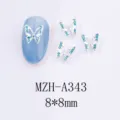 Strass per nail art a farfalla stile giapponese ciondoli in metallo argento per manicure 8x8mm - 8x8mm