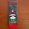 Christmas cat mid-tube cotton socks women grey red festive winter daily casual hosiery - Grey Hat Dog