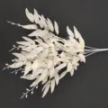 Close-up detail of white artificial willow leaves bundle, perfect for wedding decoration. - Willow Handle No. 2 - Champagne
