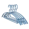 Blue seamless wide shoulder clothes hangers stackable plastic hanger set for home - 10 Pieces Pack / Sapphire Blue