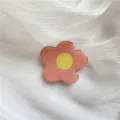 Rosa Blumen-Handyhalter aus Kunstharz, niedlicher ausziehbarer Smartphone-Grip Variante. - Kleine Blume im HyunA-Stil [Orange]