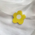 Cute yellow flower phone grip, aesthetic resin collapsible mobile stand for phone. - HyunA Style Small Flower [Yellow]