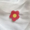 Red flower phone grip, cute resin mobile stand, retractable phone holder for daily use. - HyunA Style Small Flower [Rose Red]
