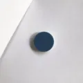 Solid matte blue round phone grip stand, minimalist foldable mobile holder accessory - Aqua
