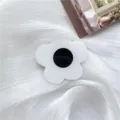 White flower mobile phone holder, cute epoxy resin grip socket, expandable stand, desk accessory. - White Floral