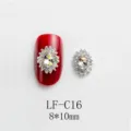 Detail shot of oval alloy rhinestone nail art charm, colorful crystal diamond, 8x10mm size. - Oval Rhinestone (LF-C16) / 10 Pieces/Pack