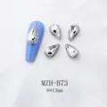 Japanische Nagelkunst Strass Anhänger Legierung Tropfen klarer Kristall DIY Maniküre - Unregelmäßiger Wassertropfen Stil (B73) / 10er Pack