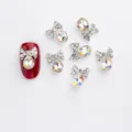 Exquisite alloy bow nail art rhinestones with K9 crystal AB glass for sparkling manicures. - Bowknot Shape Rhinestone (LF-C21) / 10 Pieces/Pack