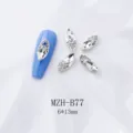 Japanische Nagelkunst Strasssteine Legierung weiße ovale Kristall DIY Maniküre Set. - Ovaler Unregelmäßiger Stil (B77) / 10er Pack