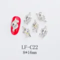 Japanese style alloy nail art rhinestones 8x16mm sparkling crystal diamond manicure decor - Geometric Irregular Rhinestone (LF-C22) / 10 Pieces/Pack