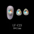 Detailed view of teardrop K9 AB glass nail rhinestones alloy crystal art charms 8x11mm LF-C23 - Waterdrop Rhinestone with Border (LF-C23) / 10 Pieces/Pack