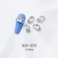 Japanischer Stil Legierung transparenter weisser quadratischer Nagel Strass Zubehoer - Unregelmäßiger Quadratischer Stil (B79) / 10er Pack