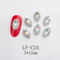 Japanese style alloy marquise AB rhinestone nail art charms crystal glitter manicure decorations - Marquise Inlaid Rhinestone Style (LF-C24) / 10 Pieces/Pack