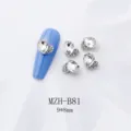 Silberne Legierung Tropfen Nagel Strasssteine 9x8mm Kristall Anhänger für DIY Nail Art - Wassertropfen-Herz Stil (B81) / 10er Pack