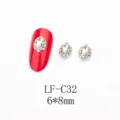 Detail view of 6x8mm AB crystal oval nail art charms, sparkling alloy rhinestones for manicure. - Irregular Aurora Rhinestone (LF-C32) / 10 Pieces/Pack