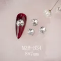 K9 Strasssteine Nagelkunst Anhänger DIY Maniküre Legierung glänzende Kristalle 8x7mm - 3D Herz Stil (MZH-B34)