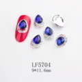 Luxury blue teardrop nail rhinestones alloy crystal charms for manicure art decoration 9x11.6mm - 5704