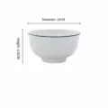 Bol rond en céramique de 5 pouces blanc style japonais vaisselle pack unique pour cuisine - Bol rond 5 pouces ligne noire